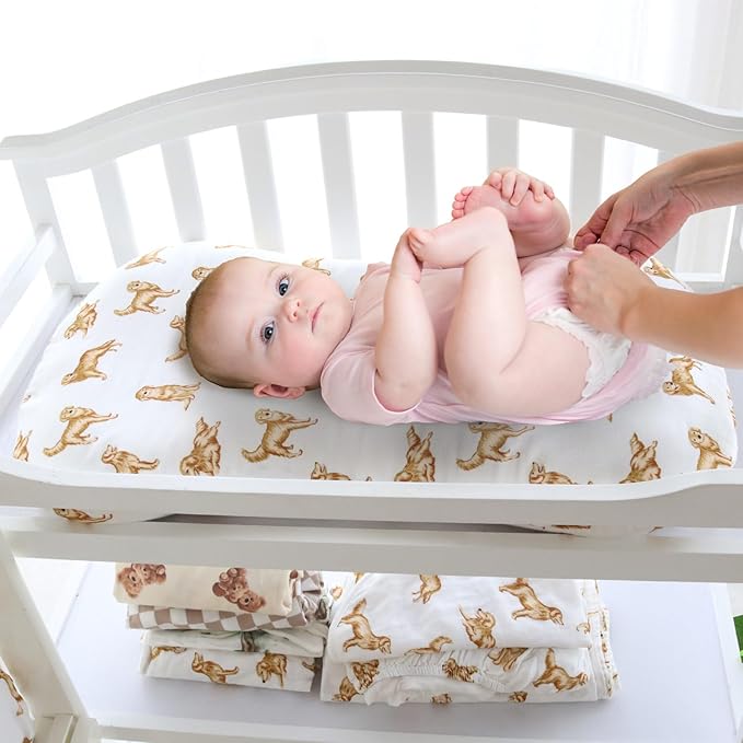 LifeTree Muslin Baby Lounger Cover, Newborn Slipcover Lounger Cover for Boys Girls Infant, Soft 70% Viscose from Bamboo and 30% Cotton, 1 Pack Cover Only, GoldenRetriever Pattern