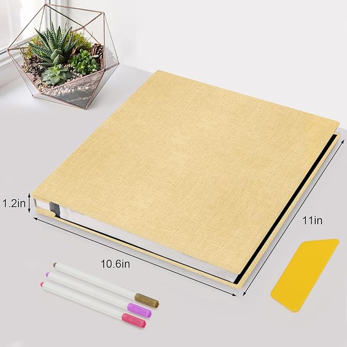 Zesthouse Photo Album Self Adhesive Pages, 60 Pages Magnetic Scrapbook Albums with Sticky Page,Photos Album Holds 8x10 & 5X7 & 4x6 & 6x8 & 3x5, Large Picture Book Ideal for Family,Wedding,Baby