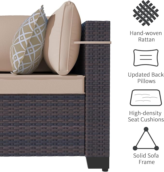 Outdoor Terrace Furniture Set, 8 Piece Outdoor Furniture Set, - Image 4