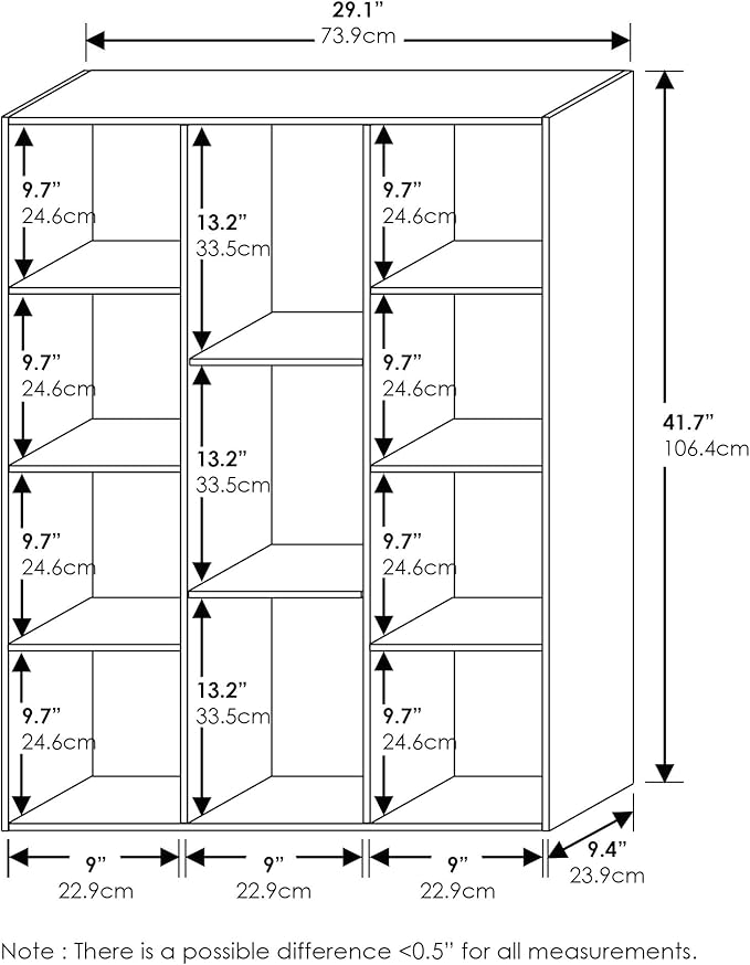 FURINNO 11107WH-GR 7 Reversible, 11-Cube, White Green
