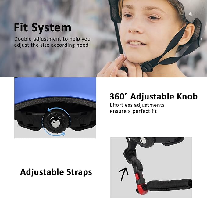 Skateboard Bike Helmet for Adults Women Men Youth Kids (2-3-5-8-14+ Years Boys Girls) - Lightweight Multi-Sport Adjustable Helmets for Bicycle Skateboard Scooter Skate Cycling