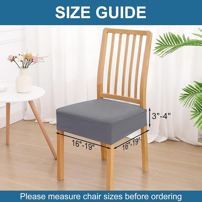 Smiry Waterproof Seat Covers for Dining Room Chairs Set of 10, Stretch Jacquard - Image 2