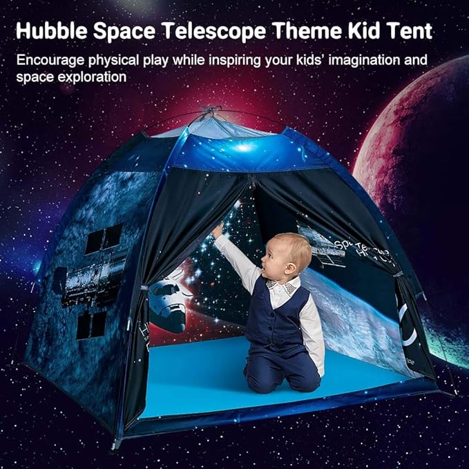 Play Tent for Boys and Girls- Space Shuttle Atlantis with Hubble Dome Tent for Kids Gift- ToddlerPop Up Tent Playhouse for Indoor Imaginative and Physical Play- 47" x 47" x 43" (Hubble)