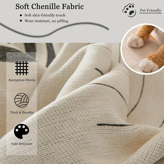 DREAMINGO Couch Cover Washable Chenille Sofa Protector - Image 3