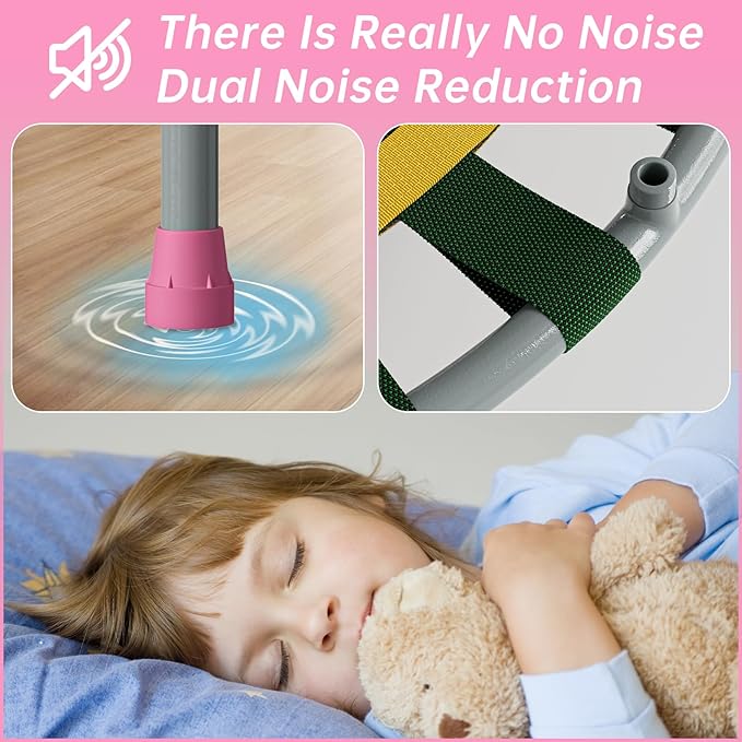 CLORIS 38in/48in Folding Trampoline - Max Load 220lbs / 450lbs Mini Trampoline Rebounder Trampoline for Adults with Adjustable Foam Handle, with safty Padded Cover Best Gift for Kids/Adult