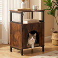 Cat Side Table with Charging Station & Storage Shelf, Small End Tables with Cat by Unknown