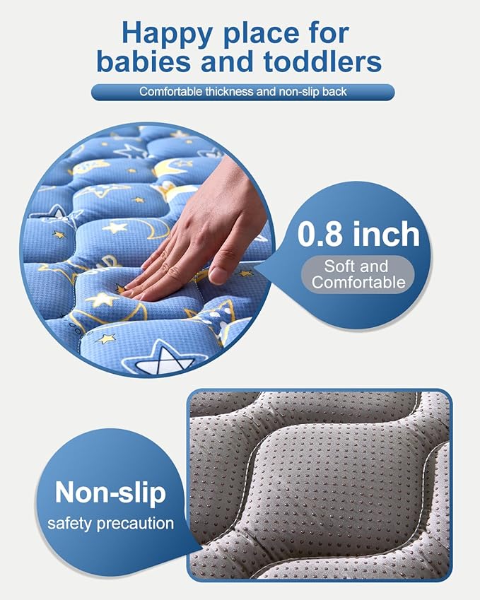 Odorless Premium Foam Baby Play Mat 71" X 59", Extra Large Activity Playmats for Babies,Toddlers, Infants, Soft Thicker Baby Mat for Floor, Play & Tummy Time, Machine Washable for Easy Care