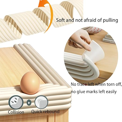 Bunk Bed Ladder Pads,Self-Adhesive Bunk Bed Ladder Cover Foam Padding,Traction Treads for Stair Steps,Soft Extra-Wide Edge Protector,Furniture 6.5 Ft Rice White