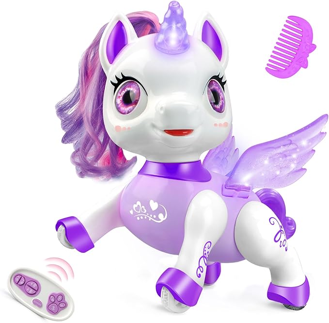Unicorn Toys for Girls Age 4-6: Robot Pets for Kid Remote Control Robot Toy for Ages 5-7 Smart Robots Girl Toy 4-5 Robot Toy for Kid 8-12 Birthday Gifts for 3 4 5 6 7 8 Year Old Girl, Purple