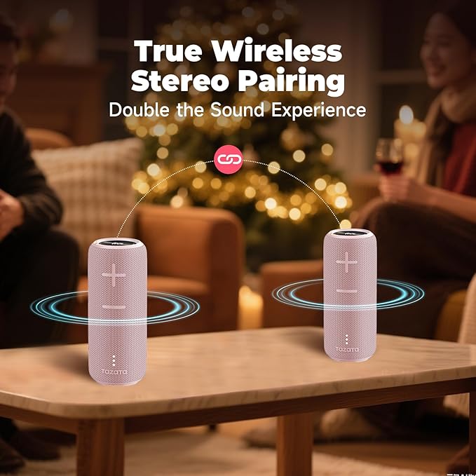 Bluetooth Speaker,30W Portable Wireless Speaker with TWS,IPX7 Waterproof, 8H Playtime, LED Lights,for Pool/Beach/Shower, Blue Gifts, Electronic Gifts