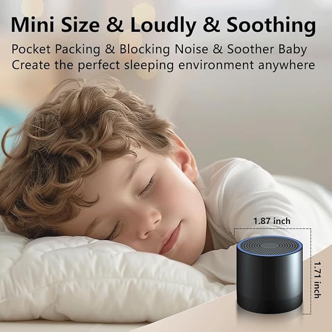 Portable Sound Machine Mini White Noise Machine with 30 Soothing Sounds for Newborn Kids Adults Rechargeable Sleep Brown Noise Machine with 4 Timers Memory Function for Travel Camping Home and Office