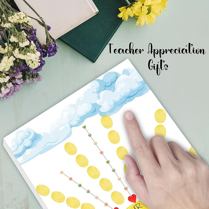SHLINCO Thank You Gifts for Female Teachers, Suitable for Kindergarten, Primary and Junior High School Classroom Souvenirs, Fingerprint Art Canvas DIY, Year-end Gifts for Class Teachers