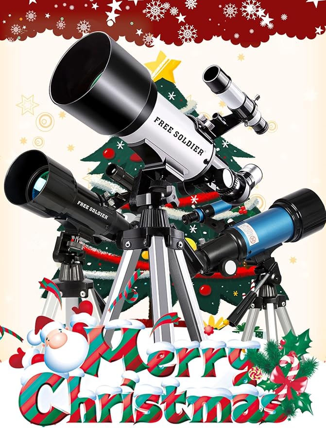Telescope for Adults Astronomy Beginners - 70mm Aperture and 400mm Focal Length Professional Refractor Telescope with Remote Great Astronomy for Christmas with Package, Blue