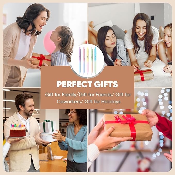 Valentines Day & Birthday Gifts for Teens & Women, Gel Pens - Black Ink, Preppy Stuff, Easter Gifts for 4-12 Year Old Girls (5 Pcs Gradient)