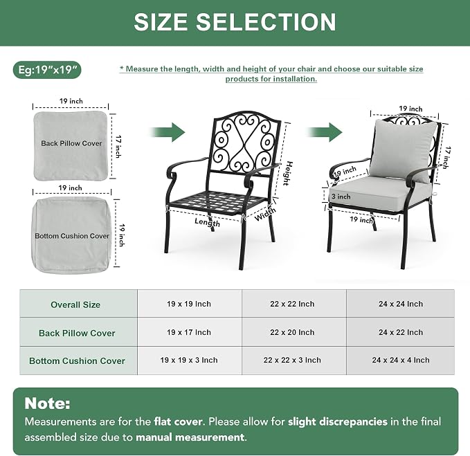Summsun Patio Cushions for Outdoor Furniture, Faux Linen Water Resistant - Image 8