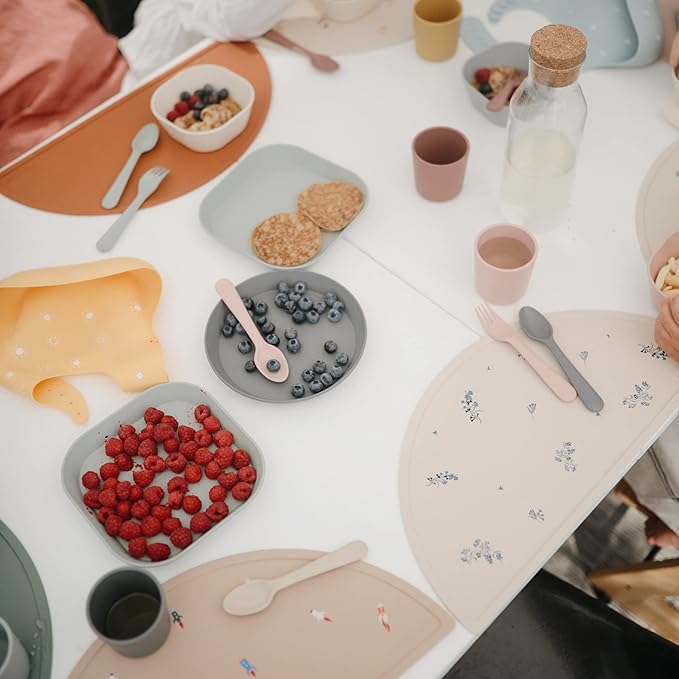 mushie Flatware Fork and Spoon Set For Kids | Made in Denmark (Vanilla)