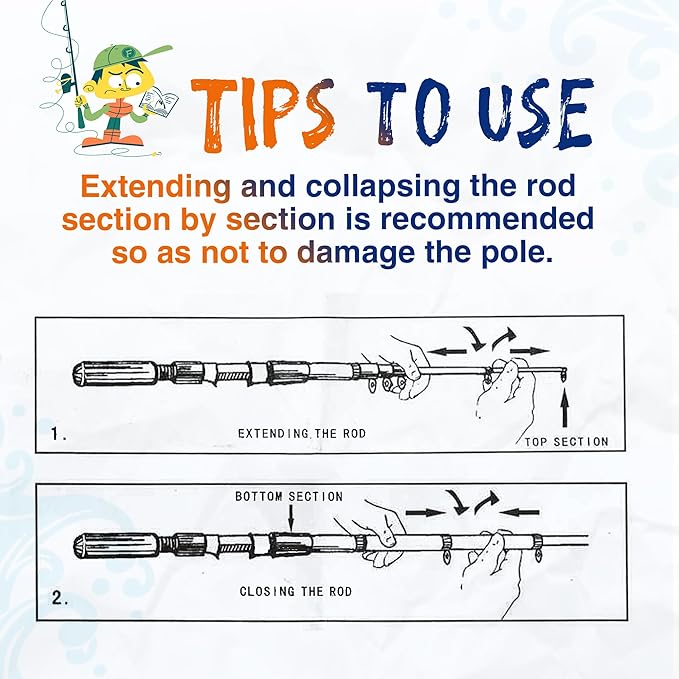 Kids Fishing Pole, Telescopic Fishing Rod, Toddler Collapsible Fishing Rod and Reel Combo with Tackle Box, Fishing Line, Bobber, and Soft Lures for Boy, Girl, Youth, Beginner, Over 4 Years Old