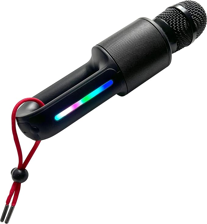 Move Mic by Singing Machine – Bluetooth Karaoke Microphone & Speaker with LED Lights, 22 Voice FX & Rechargeable Battery – Portable Mic for Dorm Parties, Family Fun, Kids, and Teens
