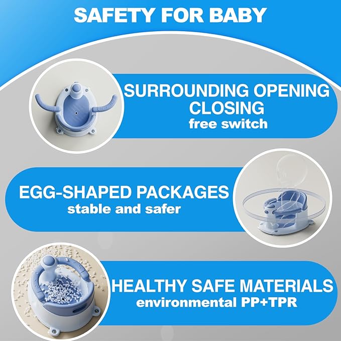 Baby Bath Seat, Baby Bath Seat for 6 Months & Up, Baby Bathtub Seat with Secure Suction Cups, Non-Slip Infant Bath Seat,Blue