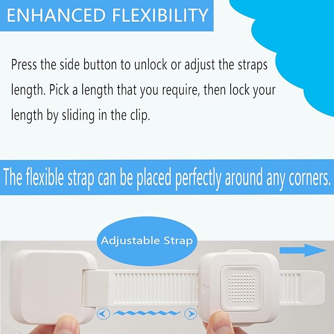 YEYA Upgraded No Drill Furniture Anchors for Baby Proofing, Anti-Tip Adjustable Straps, 2 Pack