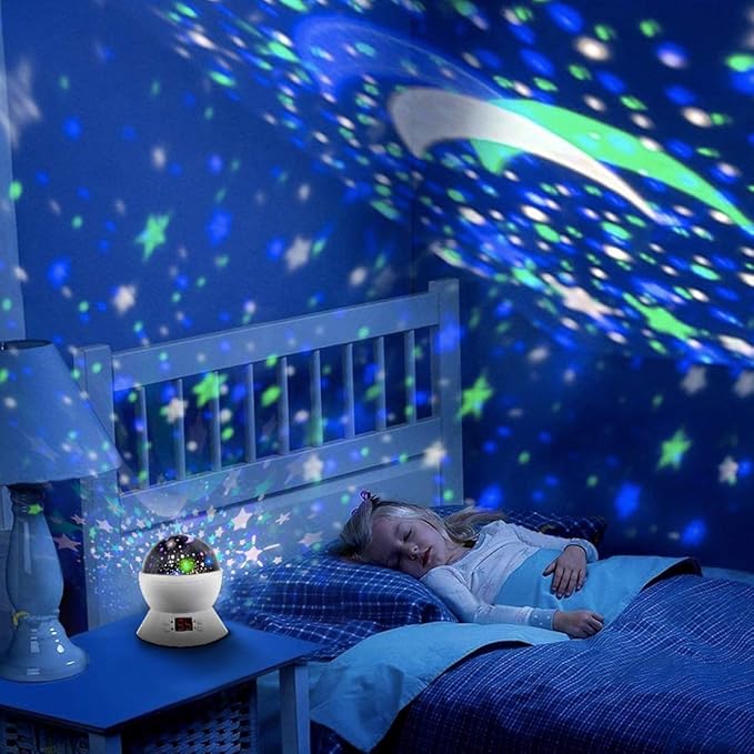 MOKOQI Star Night Light Projector for Kids with Timer - Glow in The Dark Stars and Moon, Best Gift for 1-14 Years Old