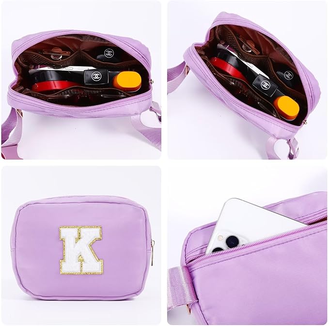 YOOLIFE Birthday Gifts for 4 5 6 7 8 9 10 11 12 13 14 Year Old Girls - Initial Fanny Pack Belt Bag Purse for Girls Teens Daughter Sister Niece, Personalized Trendy Stuff for Teen Girl Kids | Purple O