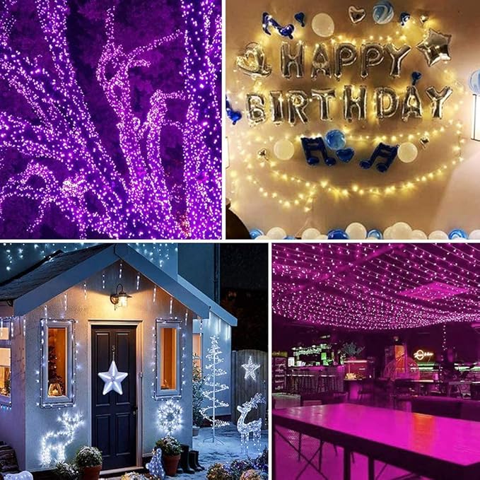 Obrecis Color Changing String Lights, 66FT 200 LED 34 Colors Colorful Christmas Lights Multicolor Plug in Waterproof Twinkle Lights Halloween String Lights Connectable for Indoor Outdoor Party Decor