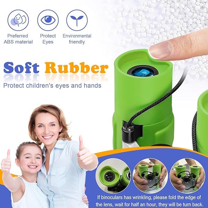 Obuby Real Binoculars for Kids Gifts for 3-12 Years Boys Girls 8x21 High-Resolution Optics Compact Toy Binocular for Bird Watching,Travel, Camping