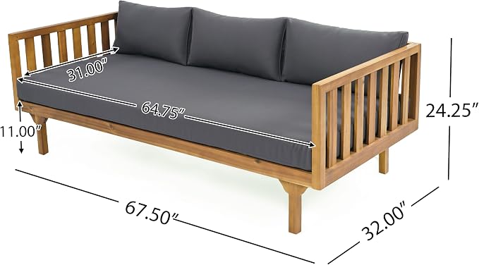 Merax Outdoor 4-Piece Acacia Wood Conversation Set - Image 6
