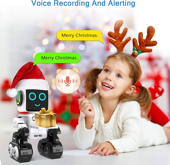 OKK Robot Toy for Kids, Smart RC Robots for Kids with Touch and Sound Control Robotics Intelligent Programmable, Robot Toy with Walking Dancing Singing Talking Transfering Items for Boys Girls (White)