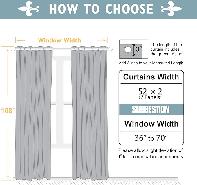 ChrisDowa 100% Blackout Curtains 108 inch Long for Bedroom with Black Liner, 2 Thick Layers Total Blackout Thermal Insulated Grommet Window Curtains 2 Panels Set (Light Beige, 52 x 108 Inch)