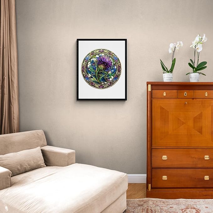 KAAYEE Wooden Jigsaw Puzzles-3D Visual Effect Scotch Thistle Wooden Puzzle Adult Unique Shape Wooden Puzzle Wooden Jigsaw Puzzle for Adult,Puzzle for Adults,Family Games (L-13.4 * 13.4in-300pcs)