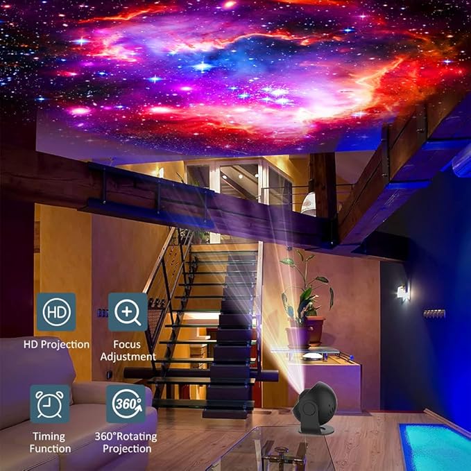 Galaxy Projector for Bedroom,Star Projector,HD Image Large Projection for Bedroom Night Light,Planetarium Projector Galaxy Night Light Projector for Kids Include 4K Replaceable 13 Galaxy Discs