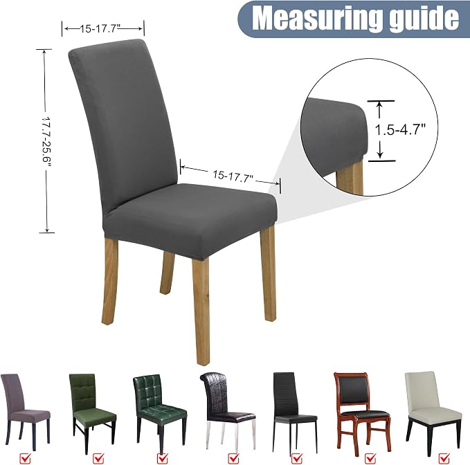 BIETYONE Stretch Dining Chair Covers Set of 2, Soft Removable Washable Kitchen - Image 5