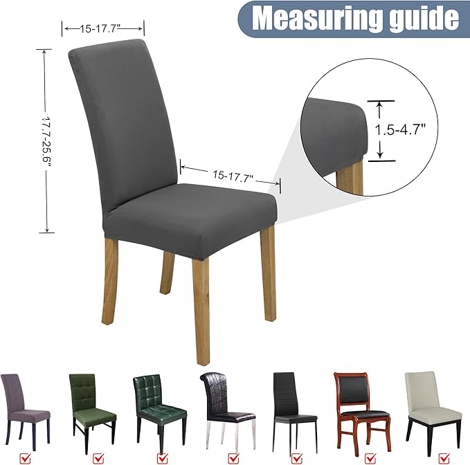 BIETYONE Stretch Dining Chair Covers Set of 4, Soft Removable Washable Kitchen - Image 5
