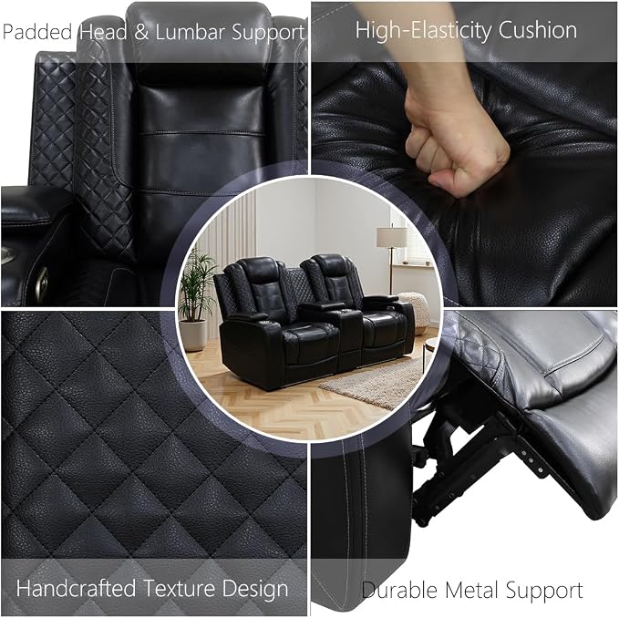 Leather Power Recliner Sofa Set - Image 7