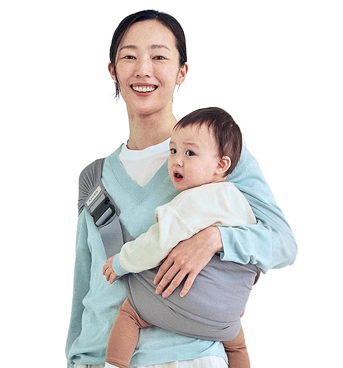 Konny Baby Carrier Hip Seat, Dual Support IHDI Certified with Two Safety Pads, Adjustable Wraps Sling Wearable One Size Fits All, Baby Essentials for 6 to 48 Months up to 44 lbs -Blue Grey