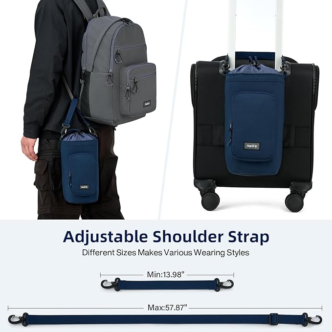 Insulated Water Bottle Carrier Bag with Strap Phone Pocket for 25/32/40/64 oz Tumbler Cup, Water Bottle Holder