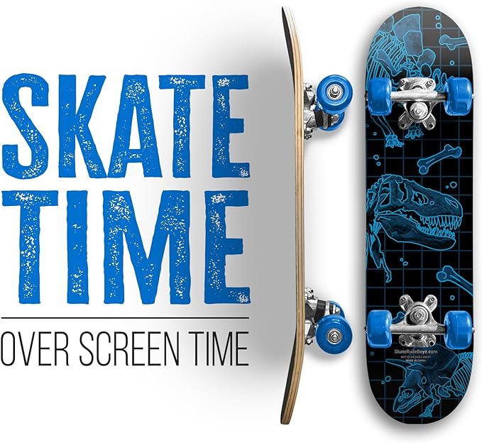 24 inch Rude Boyz Mini Cruiser Skateboard - Aluminium Trucks - Kids Skateboard Ages 5-8 Beginner - Skateboards for Kids