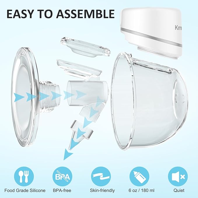 Wearable Breast Pump, Hands Free Breast Pump, Portable Electric Pump with LED Display, Ultra-Quiet and Pain Free- 4 Modes & 12 Levels, 24mm Flange, 2 PackPack