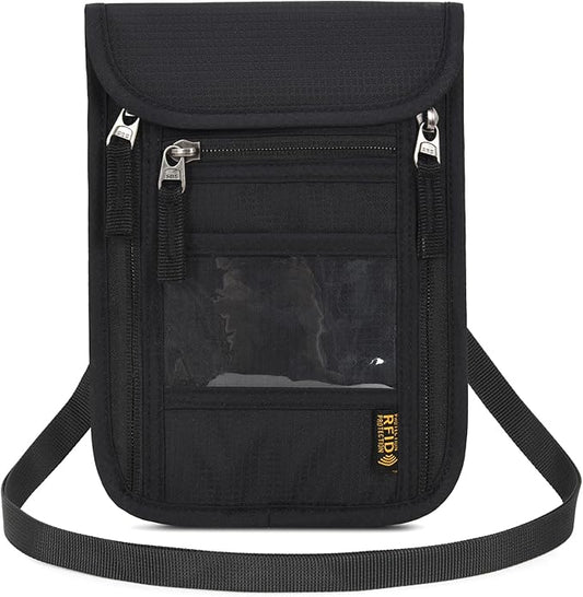 Neck Wallet Lightweight RFID Blocking Waterproof Travel Pouch for Women Men