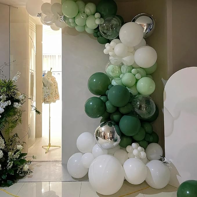 140pcs Night Green Round Balloons Different Sizes 18 12 10 5 Inch Latex Balloons for Arch Decoration Party Balloon Kit for Graduation Birthday Party Wedding Balloon Baby Shower Decoration