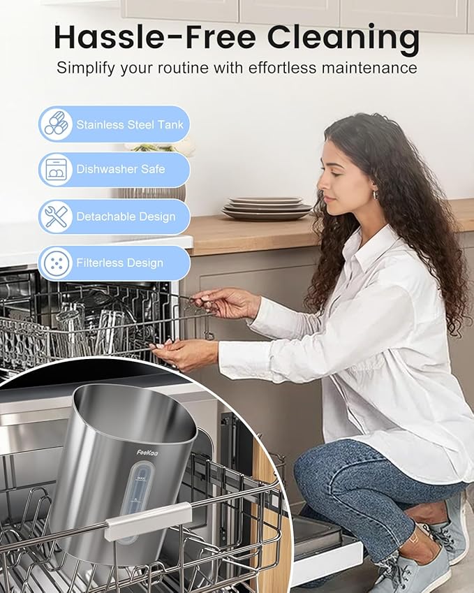 Feekaa Stainless Steel Humidifier Easy Clean, 4L/1Gal Cool Mist Humidifiers for Bedroom up to 500 sq ft, Dishwasher Safe Humidifier Large Room, Humidifiers for Bedroom Baby Nursery Living Room Office