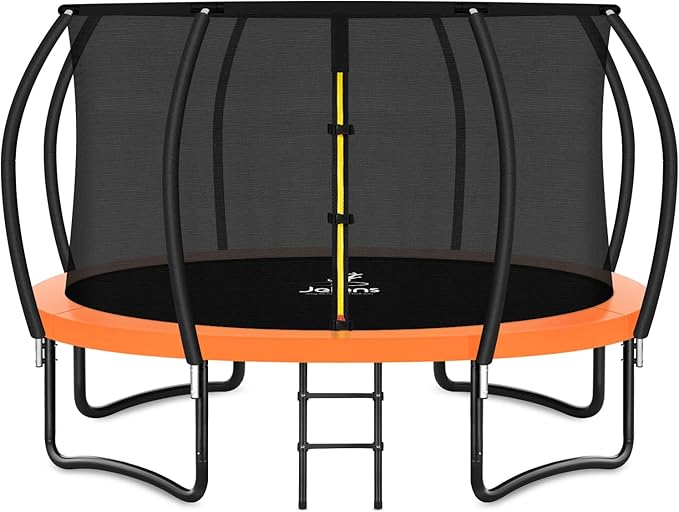 Trampoline 8FT 10FT 12FT 14FT 16FT, Recreational Trampolines with Enclosure Net and Ladder, Outdoor Anti-Rust Trampolines for Kids and Adults, ASTM Approved