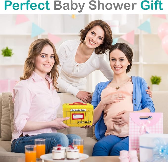 Zoo Alphabet Cards | Soft Alphabet Flash Cards, Educational Early Learning Infant Toys for Babies Infants Toddlers Boys Girls Kids Over 0 1 2 3 Years Old | My First ABC Animal Cloth Cards