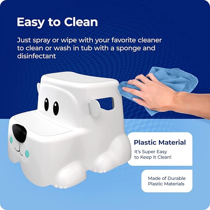 Squatty Potty Kids Toilet Step Stool Set, Potty Pet Bear Cub Base with Training Seat