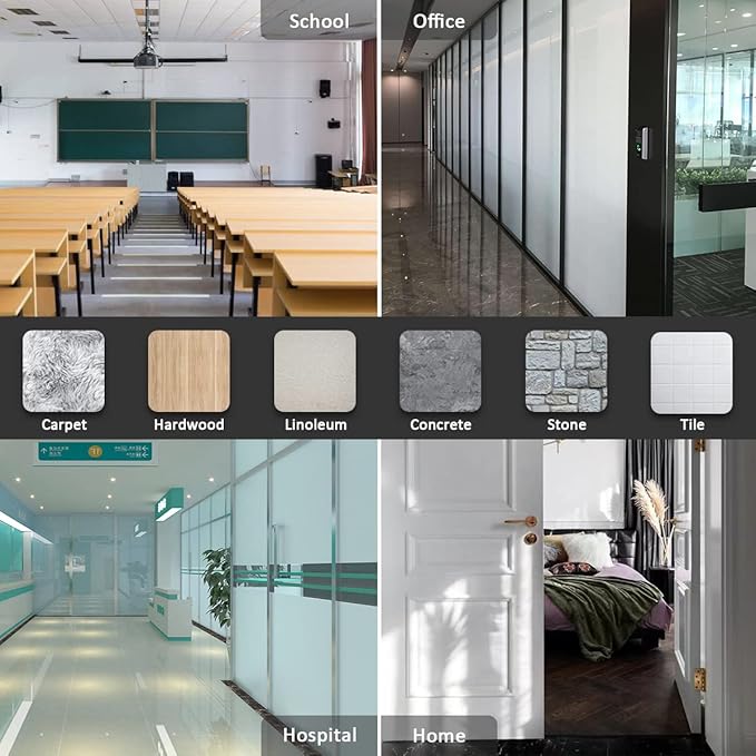 JQK Rubber Door Stopper Wedge, White 2 Pack Soft TPR Premium Door Stops for Bottom of Heavy Duty Door on Tile, Concrete, Carpet, Wooden Floor, DSB61-WH-P2