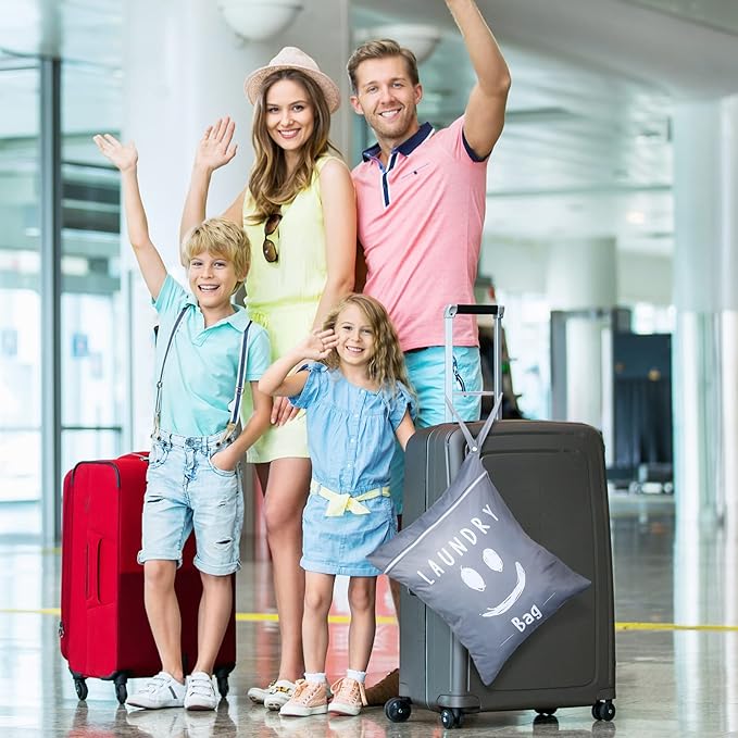 Shappy 2 Pcs Large Travel Laundry Bag Washable Waterproof Wet Dry Large Dirty Clothes Bag Bathing Workout(Cute Style)