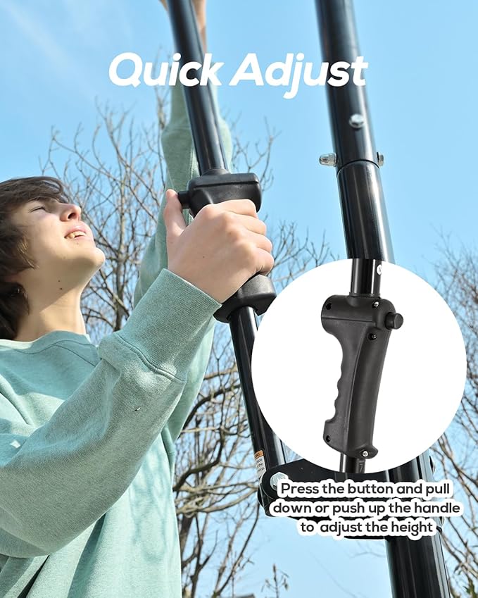 Mayfire Kids Basketball Hoop Adjustable Height 4-8.5 FT, Portable Basketball Goal System with 33'' Shatterproof Backboard for Kids Youth Teens in Driveway, Backyard, Outdoor Play