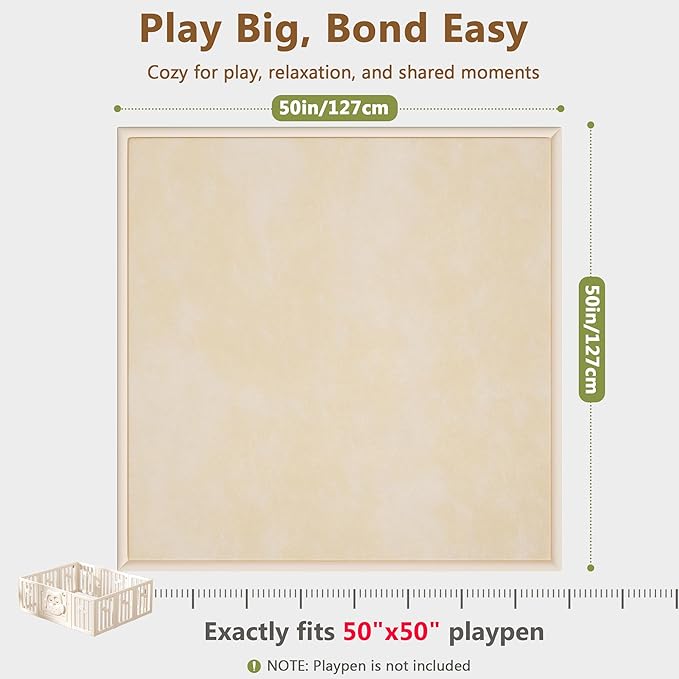 Baby Play Mat for Floor, 1.3'' Thick Memory Foam Tummy Time Mat - Super Soft Coral Velvet Nursery Rug with Non-Slip Backing, Crawling Rug for Toddlers/Infants, Yoga & Tatami Use, 59''x 79''